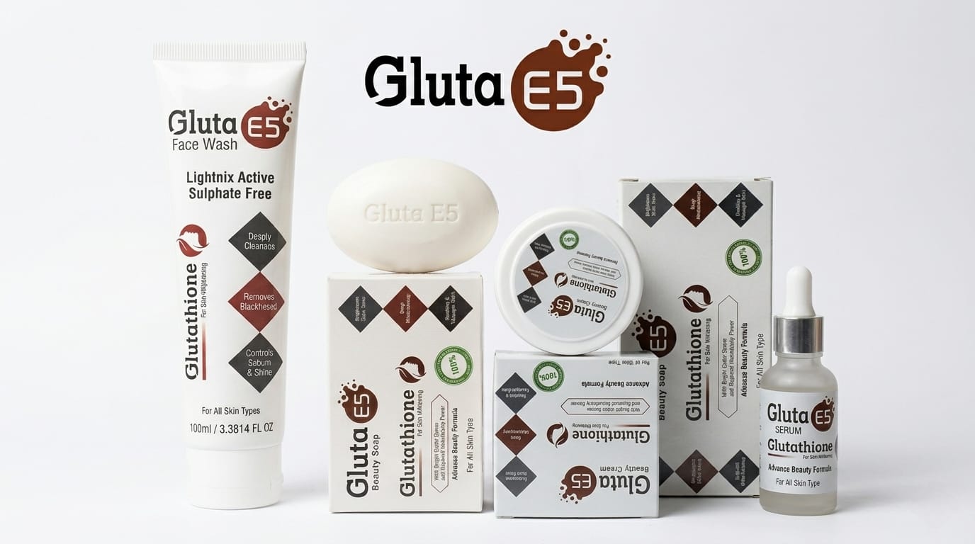 Gluta E5 Ultimate Glass-Skin Kit (All 4 Bundle) – Glutathione Skin Whitening & Brightening Set