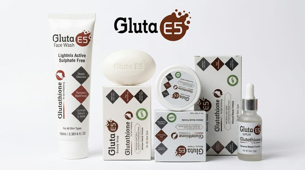 Gluta E5 Ultimate Glass-Skin Kit (All 4 Bundle) – Glutathione Skin Whitening & Brightening Set