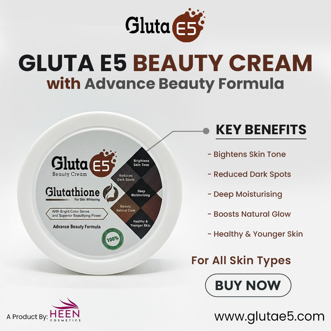 glutathione whitening cream in pakistan Gluta E5 Cream – Skin Brightening & Glow Formula
